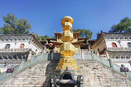 宗教建筑群五台山寺庙建筑群背景