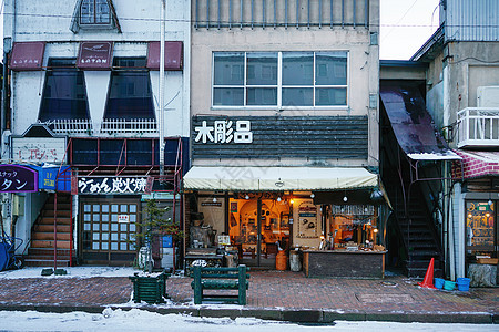 日本北海道阿寒湖精品店背景图片