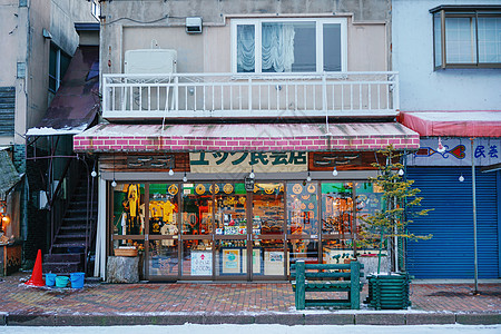 日本北海道阿寒湖精品店背景