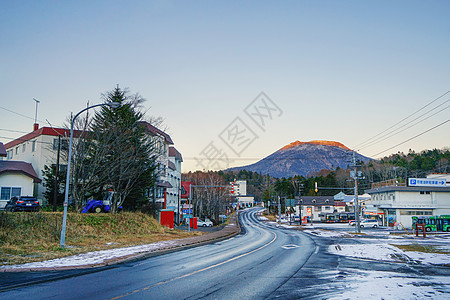 北海道阿寒湖道路图片