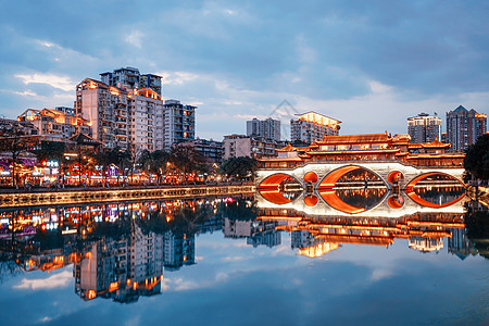 成都天空成都九眼桥夜景背景