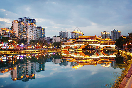 河边夜景成都九眼桥夜景背景