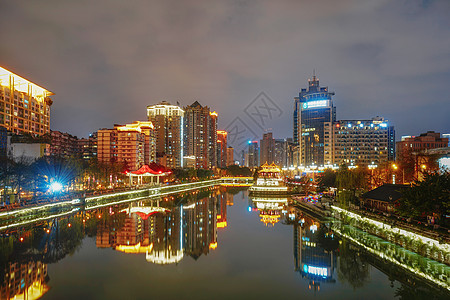 成都九眼桥夜景背景图片