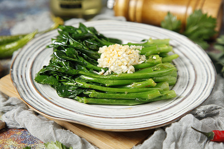 蒜蓉油菜美食炒油菜高清图片