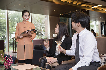 餐饮服务酒店服务人员服务客户背景