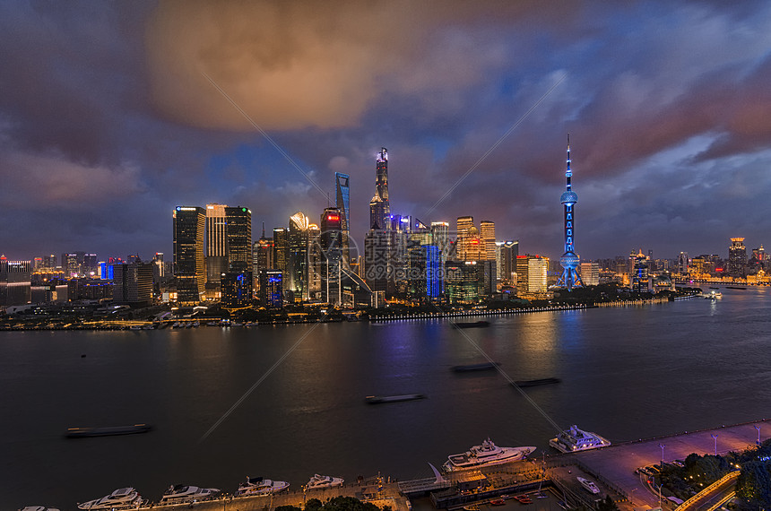 陆家嘴夜景图片