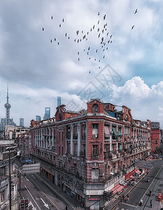 上海的布拉格时光城市背景高清图片素材