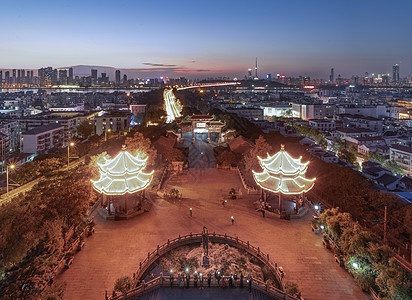 武汉黄鹤楼景区夜景城市高清图片素材