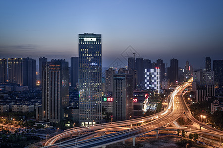 武汉城市建筑夜景高架高清图片素材