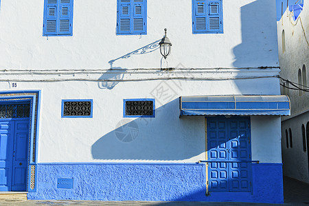 摩洛哥艾西拉小镇建筑文艺高清图片素材