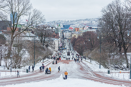 奥斯陆冬季城市风光高清图片