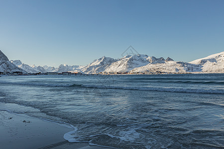 户外拓展北欧挪威雪山风光背景