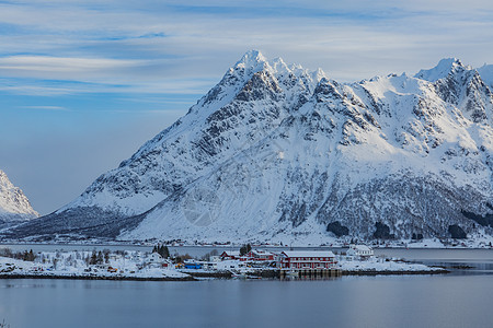 挪威冬季峡湾风光图片