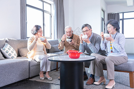 聚餐干杯老年人家庭聚会背景