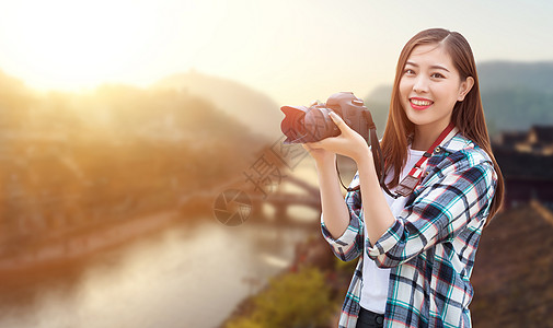 古镇风景一个人旅行设计图片