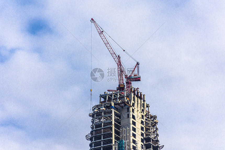 城市在建楼房塔吊背景图片