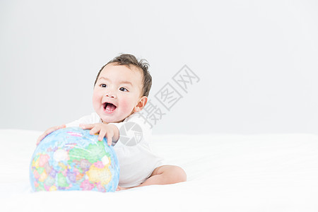婴儿教育和地球仪背景图片