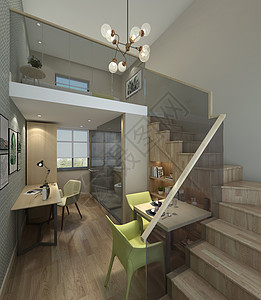 loft客厅现代北欧风loft室内设计效果图背景