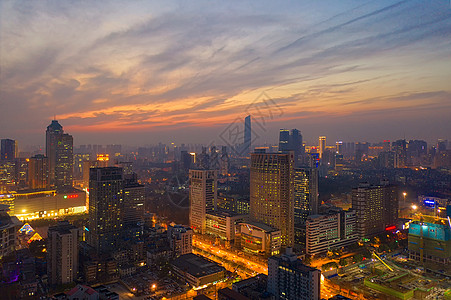 繁华都市高楼大厦金色夜景高清图片