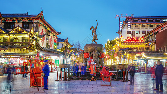 恩施土家女儿城夜景背景