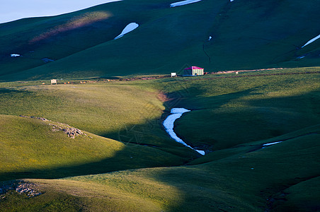 新疆山区青山绿水草场牧区扶贫图片