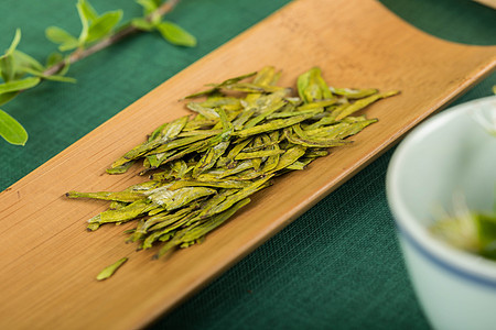 茶艺茶道春茶龙井绿茶干茶高清图片素材