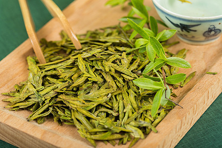 茶艺茶道春茶龙井绿茶背景图片