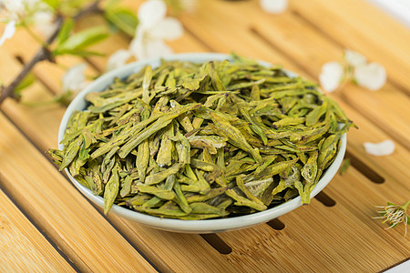 茶艺茶道春茶龙井绿茶背景图片