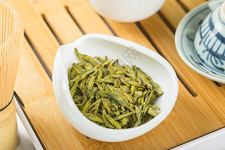 茶艺茶道春茶龙井绿茶扁形绿茶高清图片素材