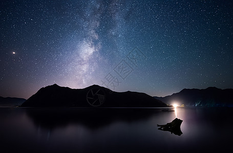 星轨前景素材水面上的星轨银河背景