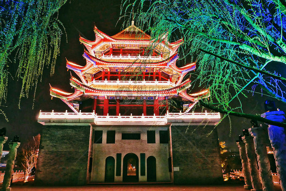 醴陵八景状元芳洲状元阁夜景图片