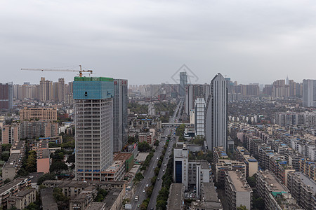 成都电视塔地标成都市建筑群背景