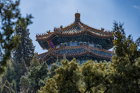 北京景山公园古建筑图片