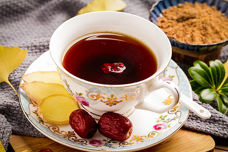 红枣茶红枣生姜茶红糖茶高清图片