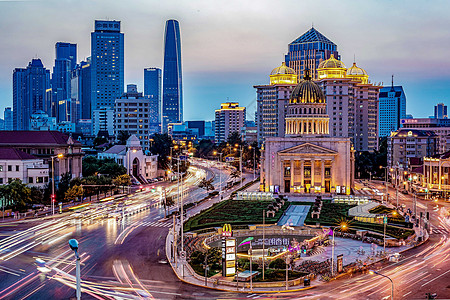 天津城市夜景背景图片