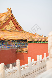 红色故宫城墙围墙图片