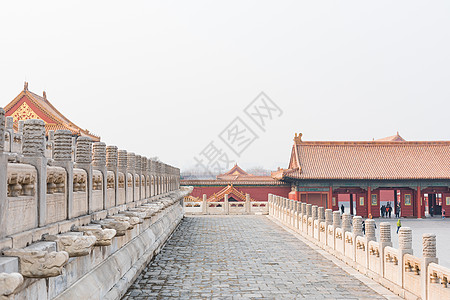 北京旅游故宫汉白玉石柱背景
