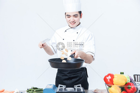 厨师炒菜图片