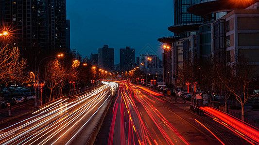 道路夜景车轨延时背景图片