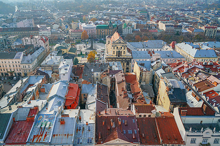 航拍乌克兰利沃夫老城图片