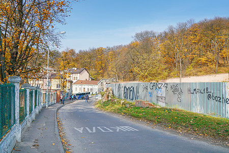 金秋九月乌克兰利沃夫的秋背景