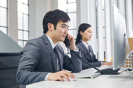 电话会议商务男士打电话背景