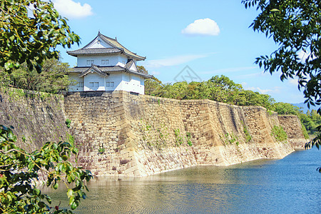 日本大阪城护城河图片