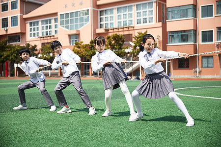 小学生拔河背景图片