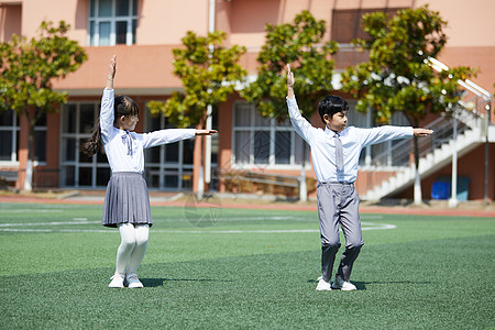 小学生做体操高清图片