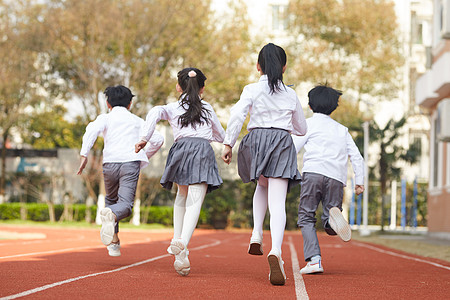 小学生背影校园童年高清图片