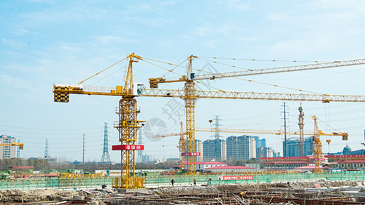 建筑工地插画建筑工地塔吊背景