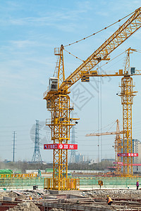 工程建设建筑工地塔吊背景