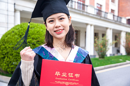 握拳加油手势大学女生毕业加油手势背景