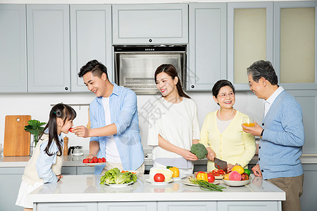 全家人一起做饭背景图片